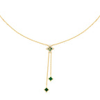 SILVIA Malachite Pendant Gold-Tone Necklace