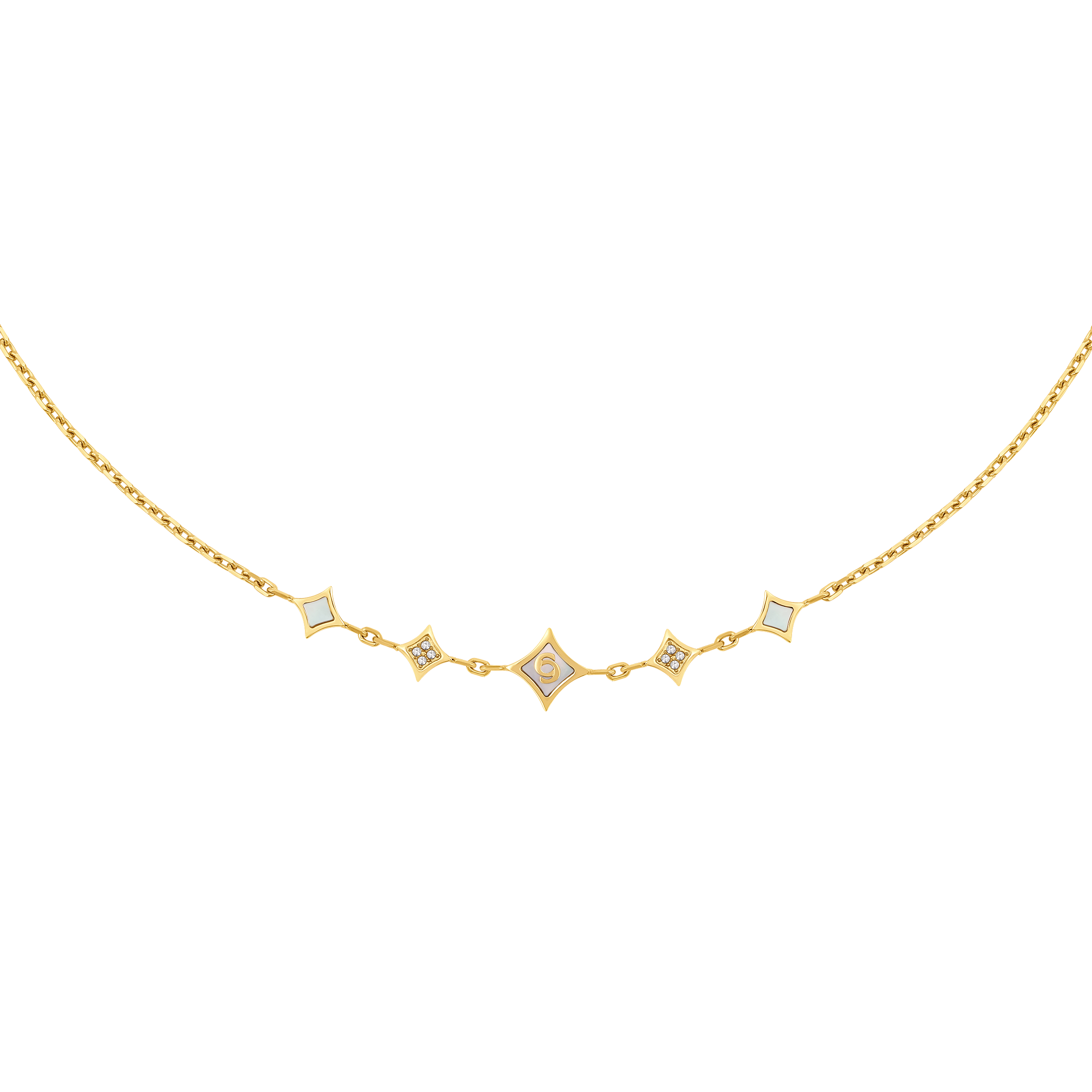 Cerruti Francesca Gold Plated Necklace with Five Small Motifs
