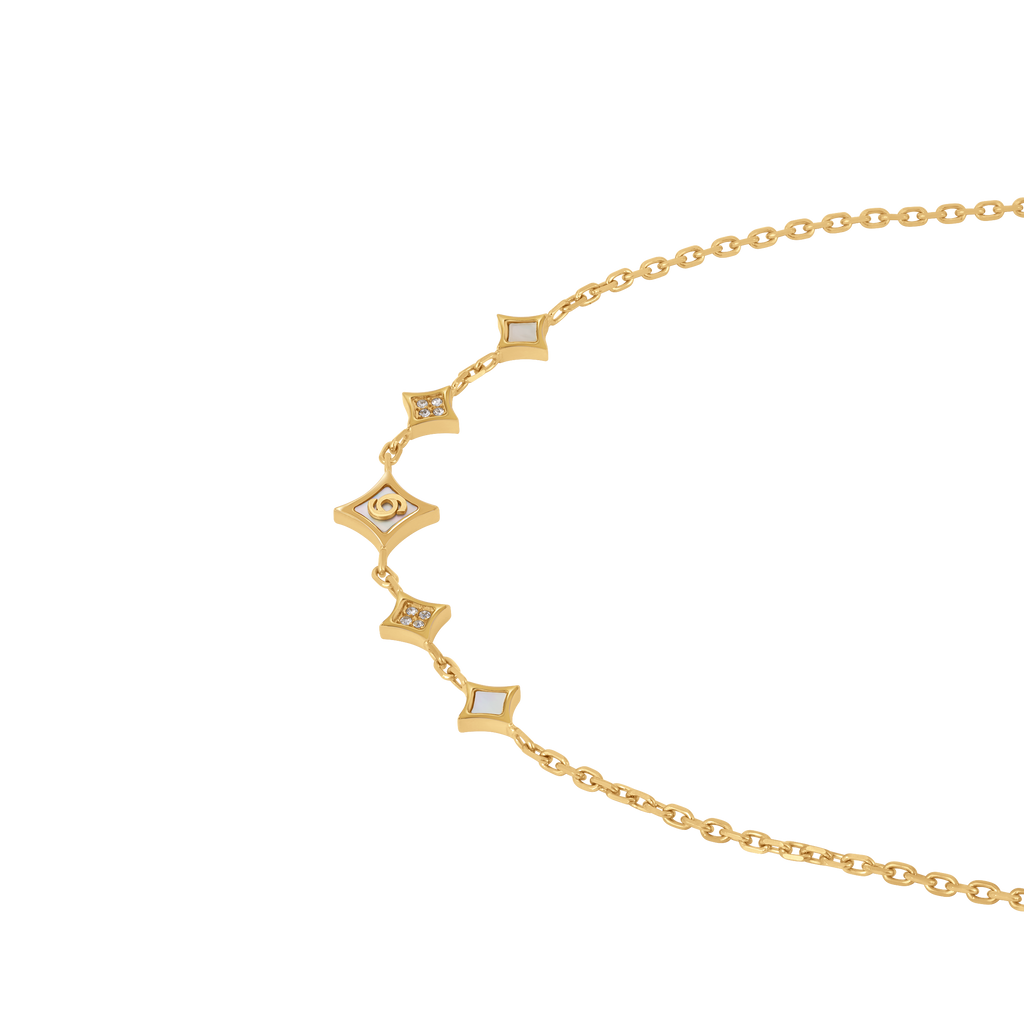 Cerruti Francesca Gold Plated Necklace with Five Small Motifs