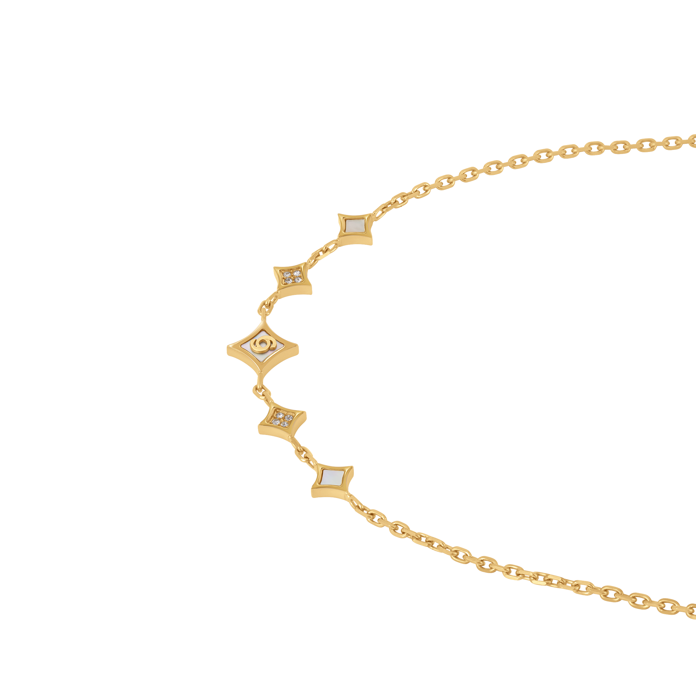 Cerruti Francesca Gold Plated Necklace with Five Small Motifs