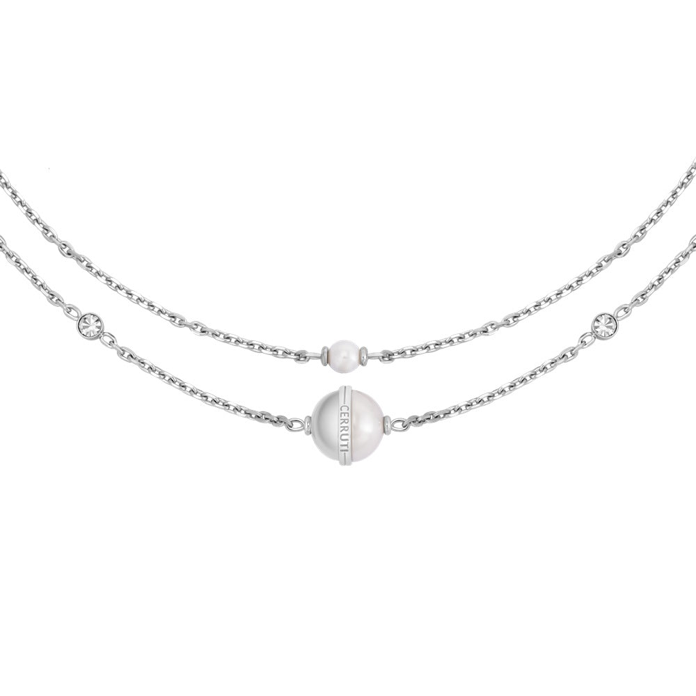 Cerruti Luciana Stainless Steel Necklace with Round Motif