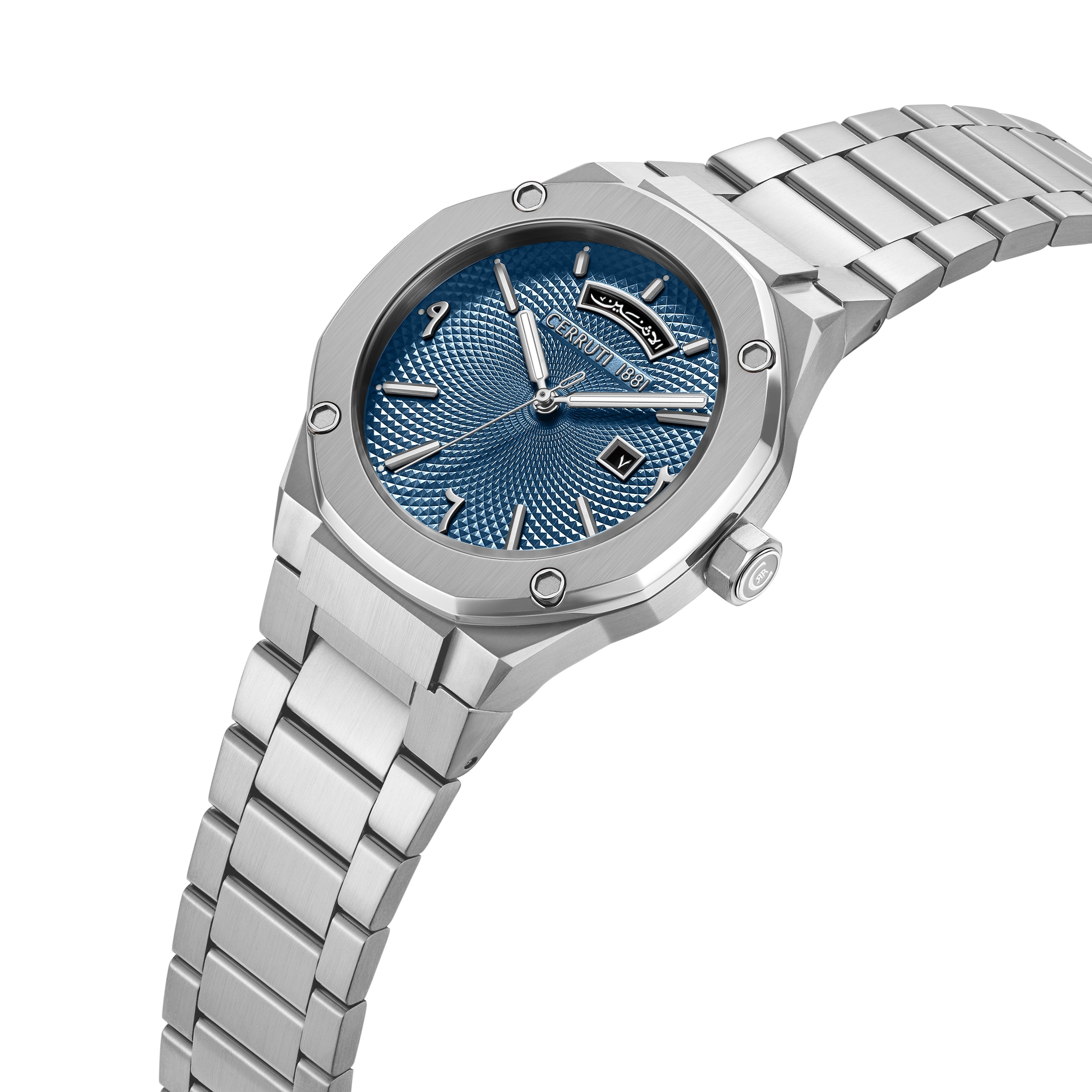Cerruti Blue Dial Stainless Steel Men's Watch