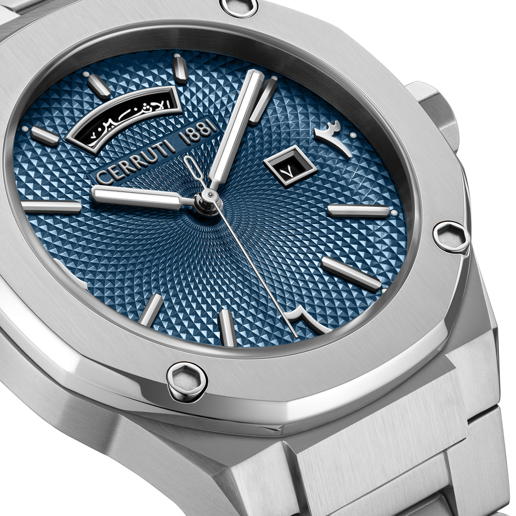 Cerruti Blue Dial Stainless Steel Men's Watch