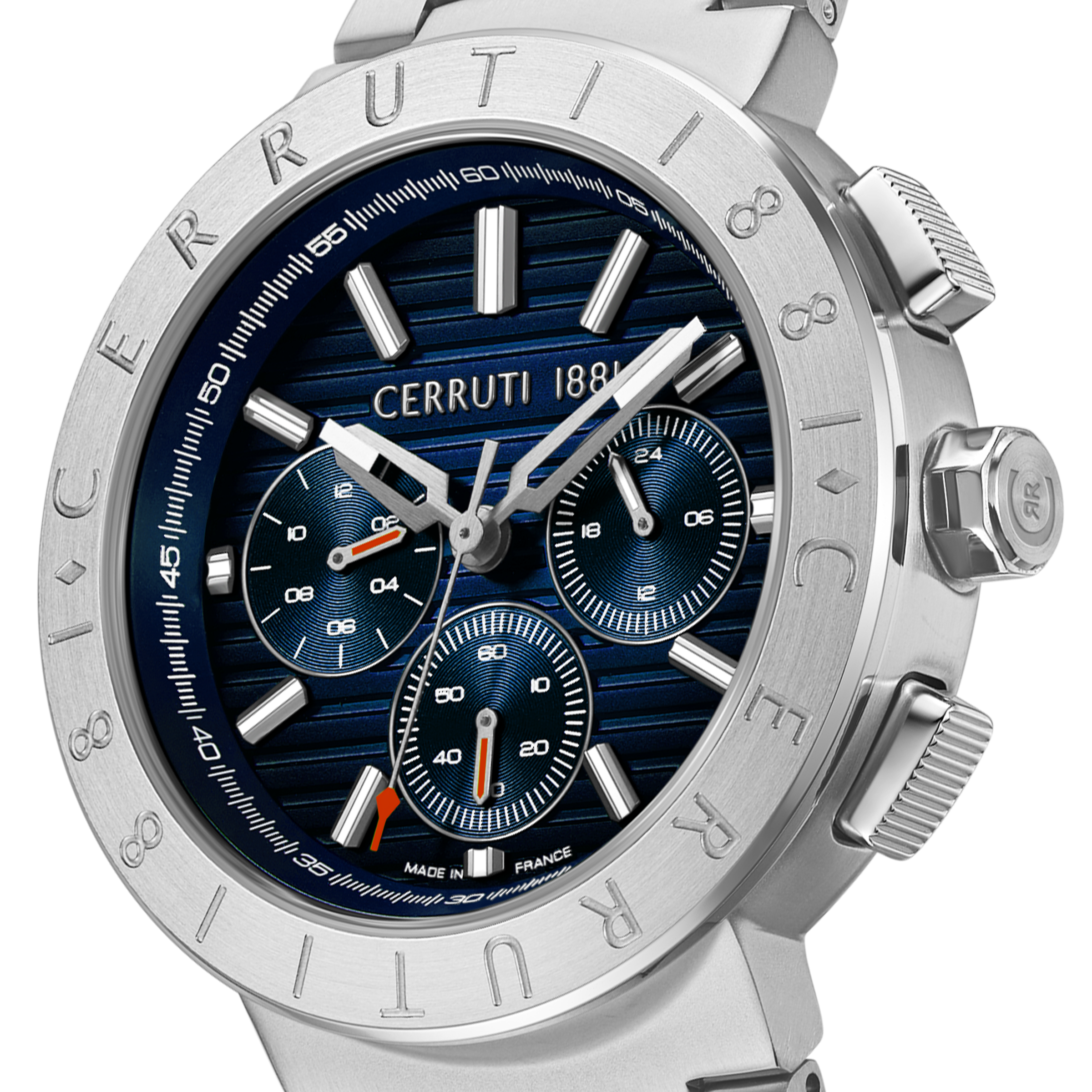 Cerruti 1881 Stainless Steel Chronograph Watch Blue Dial Bracelet