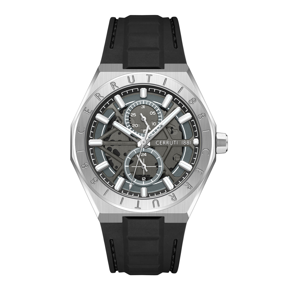 Cerruti Stainless Steel Black Silicon Gun Dial Men's Watch Main image