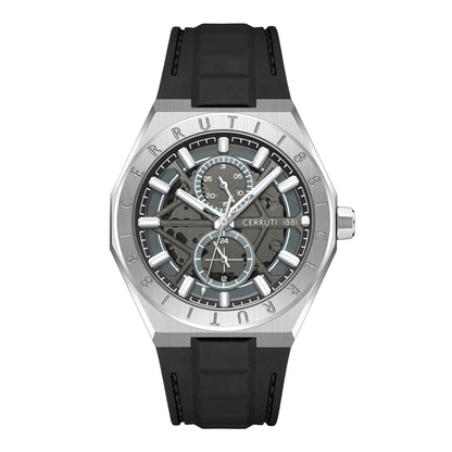 Cerruti Stainless Steel Black Silicon Gun Dial Men&