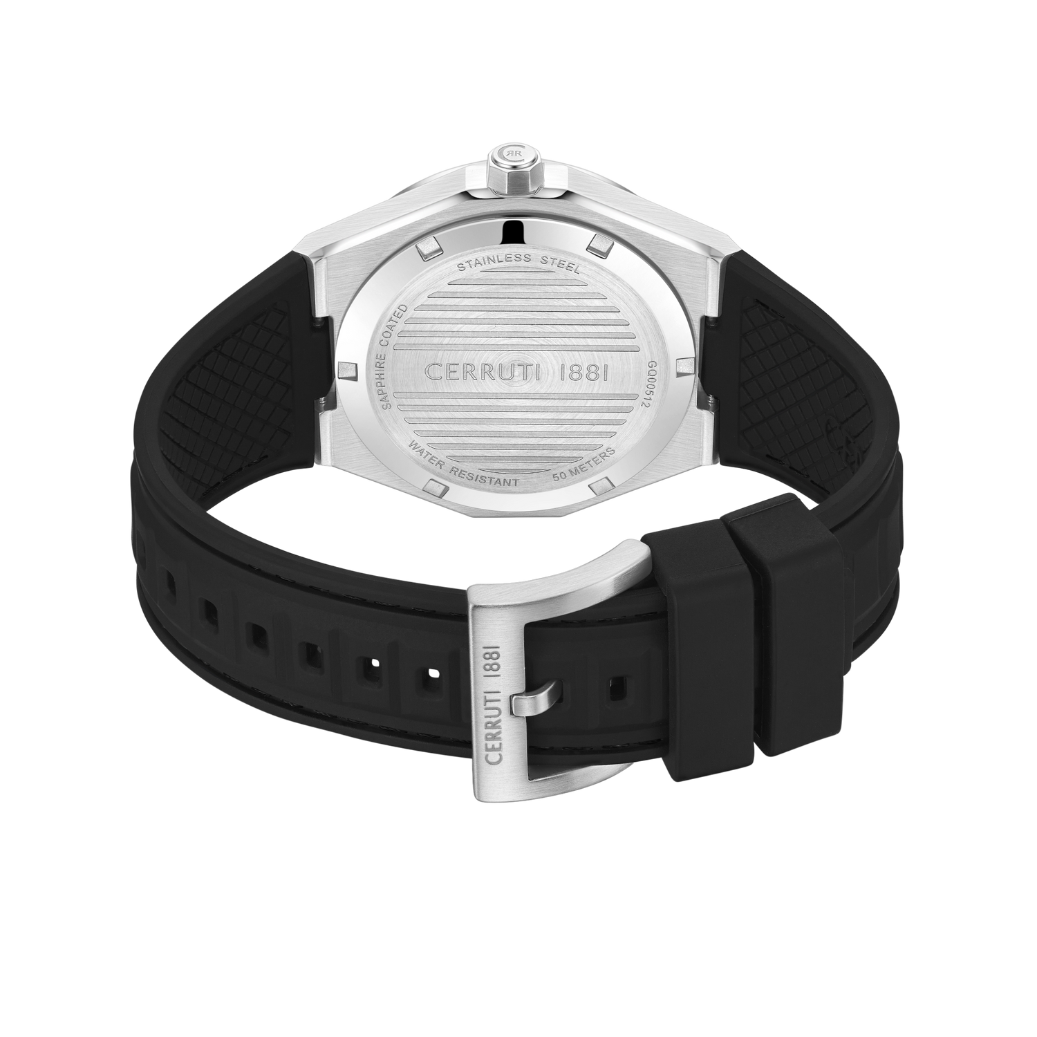 Cerruti Stainless Steel Black Silicon Gun Dial Men&