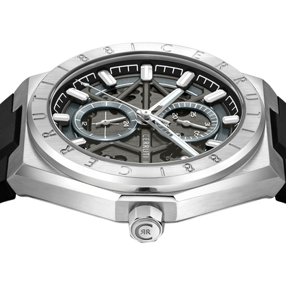 Cerruti Stainless Steel Black Silicon Gun Dial Men&