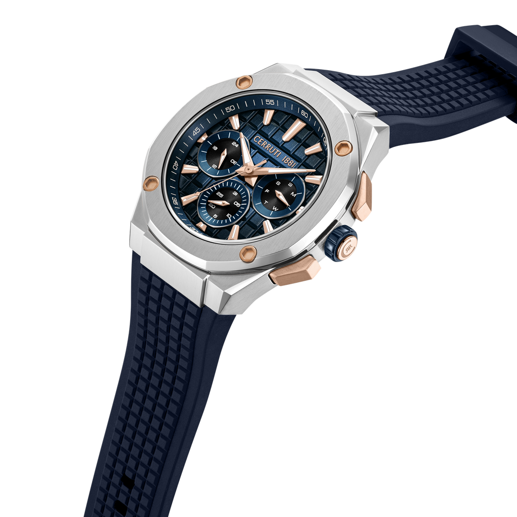 Cerruti 1881 Razzuolo Men’s Blue Dial Silicone Strap Watch