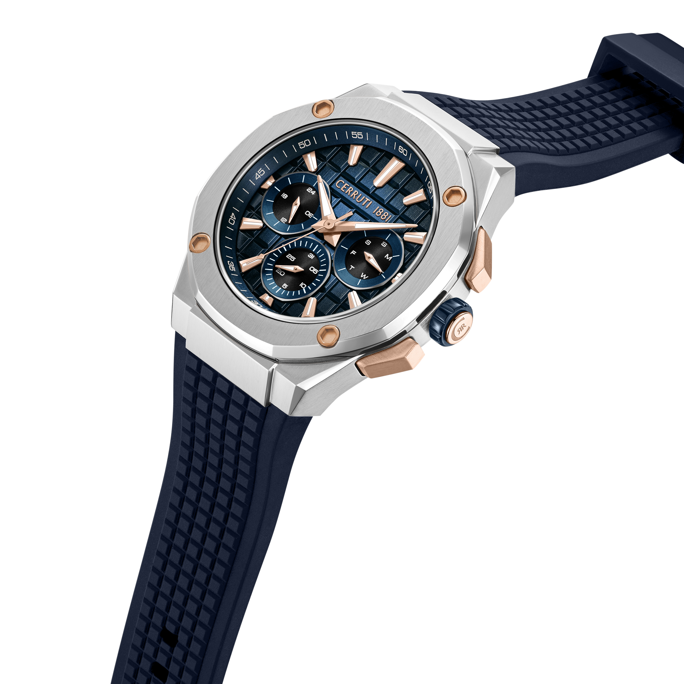 Cerruti 1881 Razzuolo Men’s Blue Dial Silicone Strap Watch