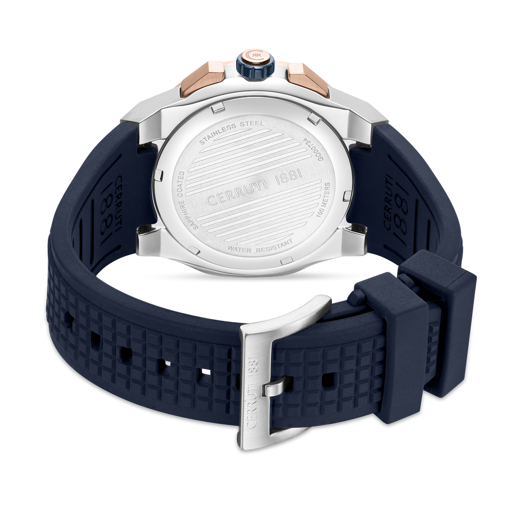 Cerruti 1881 Razzuolo Men’s Blue Dial Silicone Strap Watch