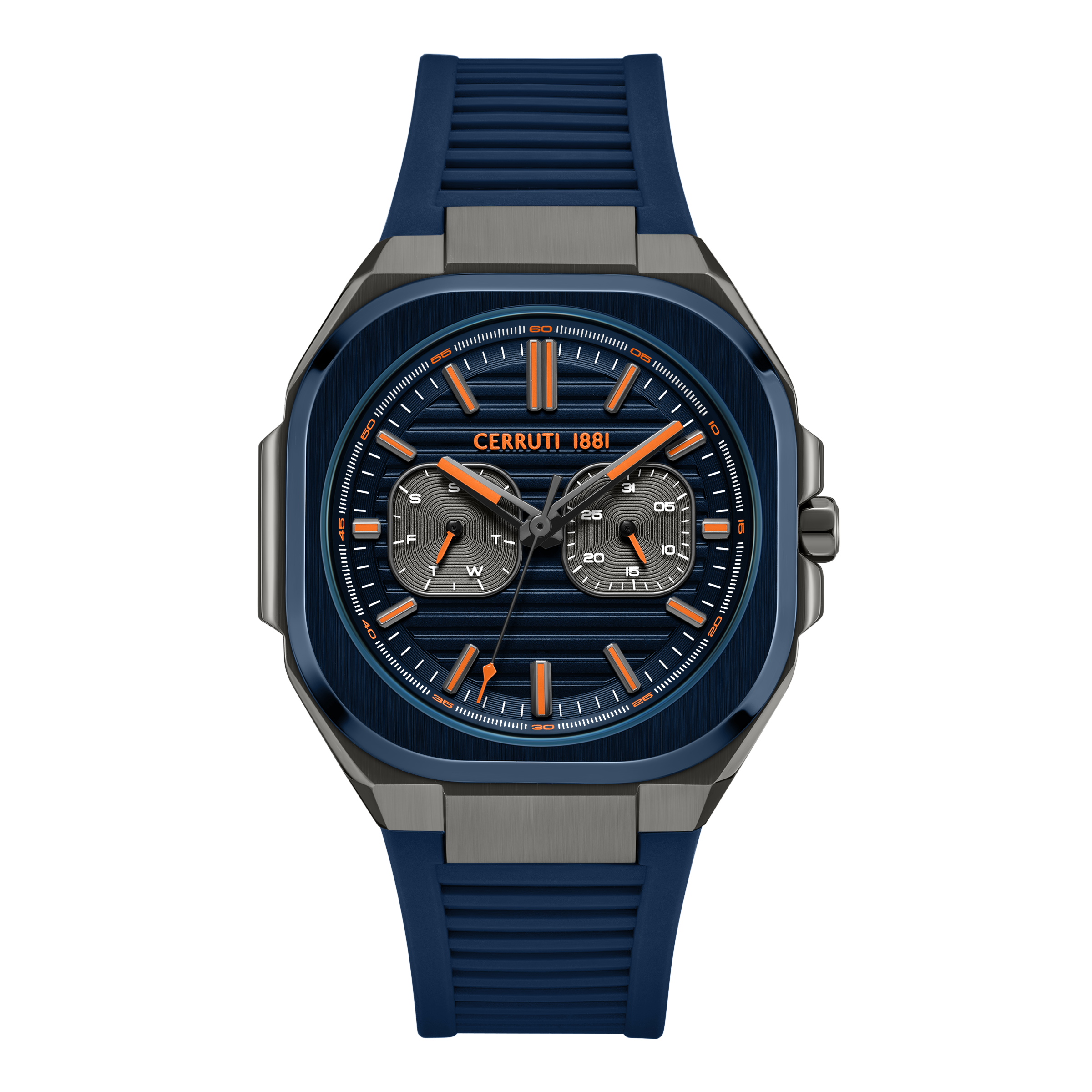 Cerruti Men’s Gunmetal/Blue Case Watch with Blue Dial & Blue Strap