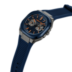 Cerruti Men’s Gunmetal/Blue Case Watch with Blue Dial & Blue Strap