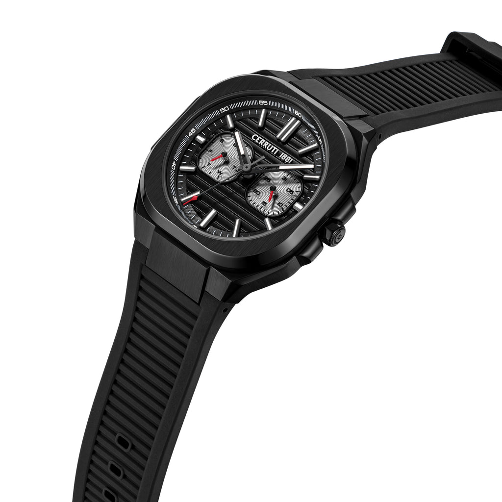 Cerruti Men’s Black Watch with Black Dial & Black Strap