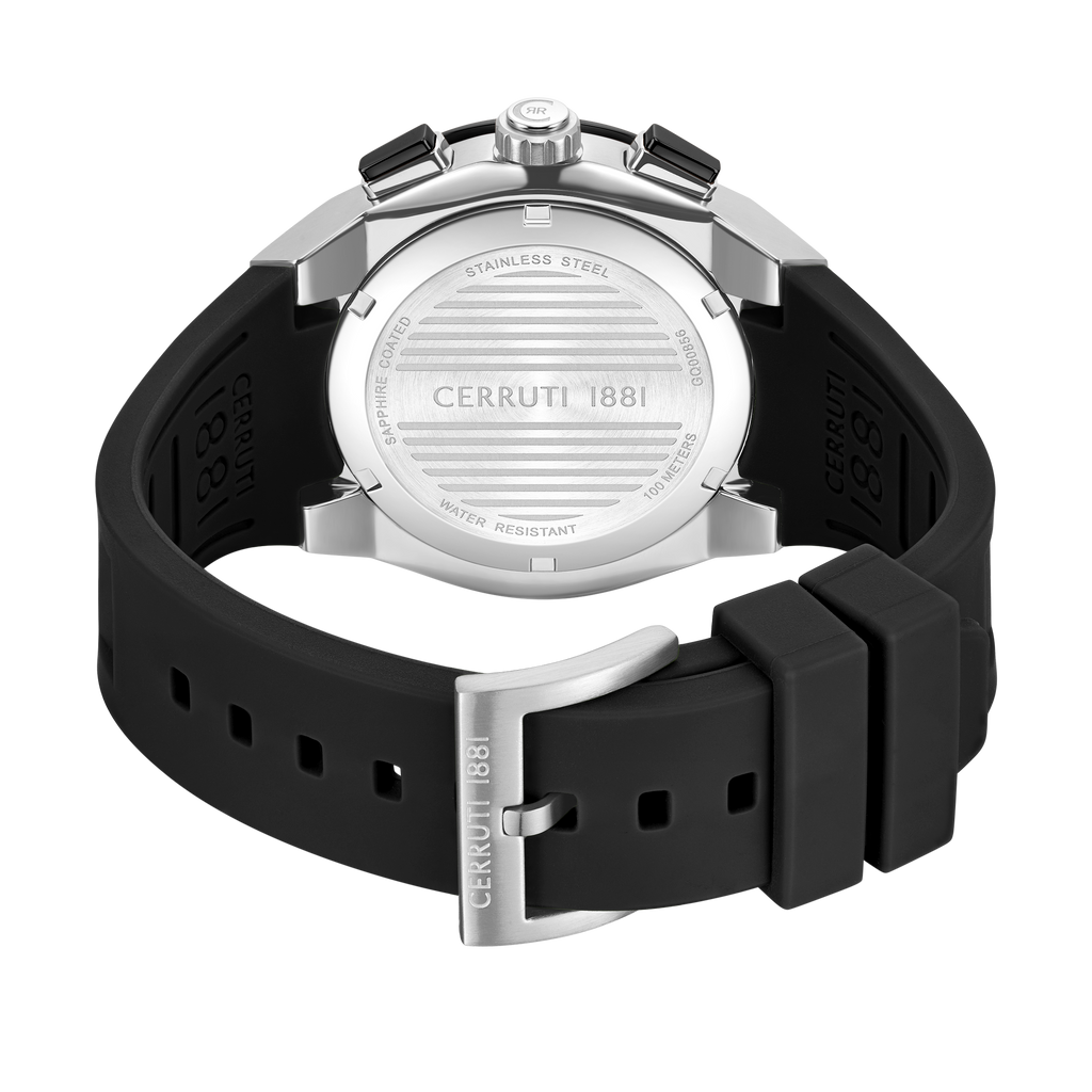 Cerruti 1881 Men’s Black Dial Silicone Strap Chronograph Watch