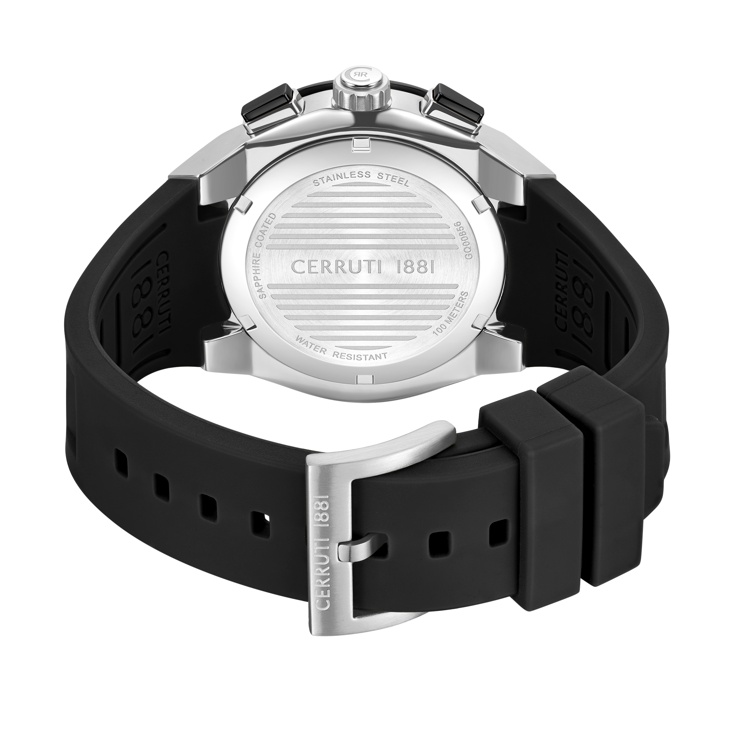 Cerruti 1881 Men’s Black Dial Silicone Strap Chronograph Watch