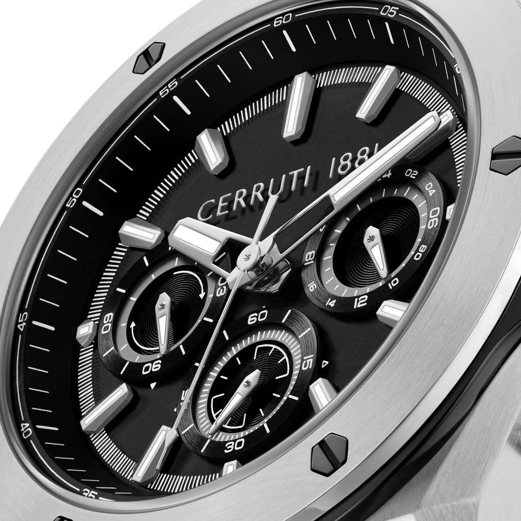 Cerruti 1881 Men’s Black Dial Silicone Strap Chronograph Watch