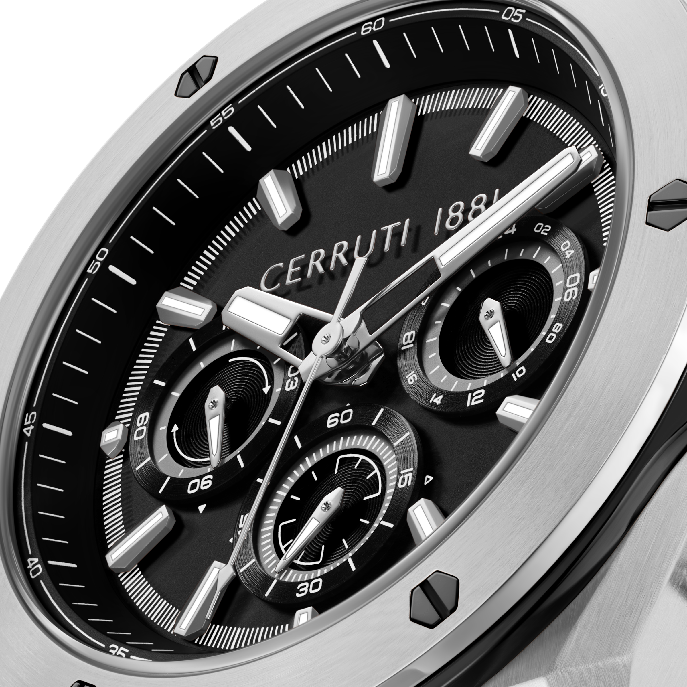 Cerruti 1881 Men’s Black Dial Silicone Strap Chronograph Watch
