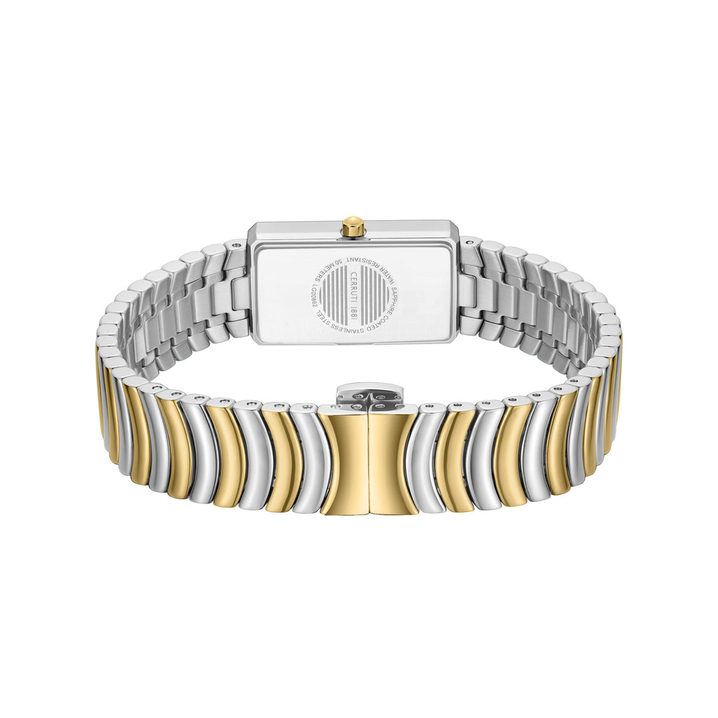Cerruti Women's Stainless Steel & Gold Plated Watch with White Dial