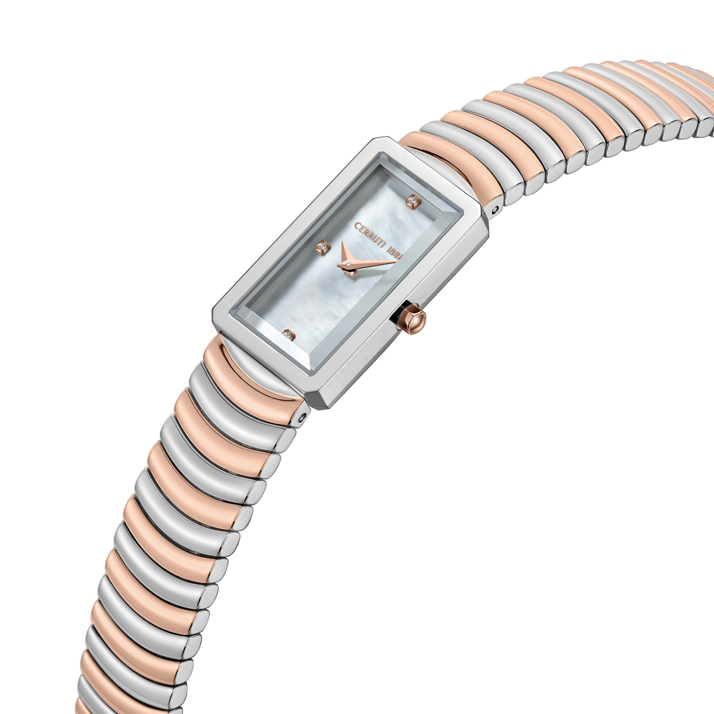 Cerruti Women's Stainless Steel & Rose Gold Watch with White Dial