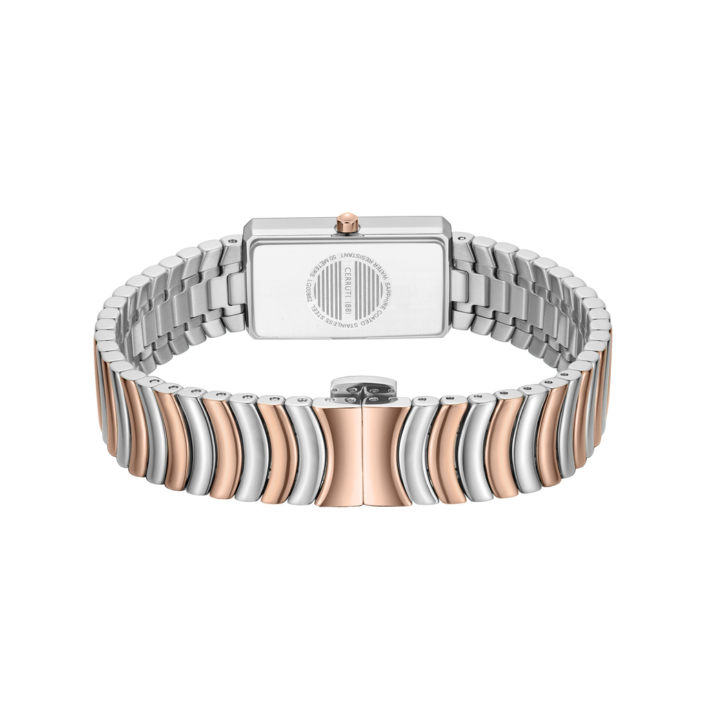 Cerruti Women's Stainless Steel & Rose Gold Watch with White Dial