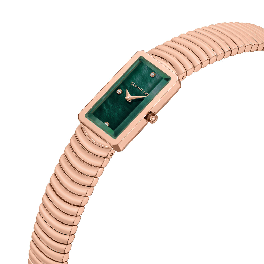 Cerruti Women's Rose Gold Watch with Green Dial & Rose Gold Bracelet