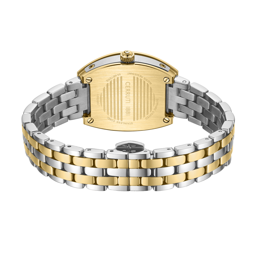 Cerruti 1881 Women’s White Mother-of-Pearl Dial Two-Tone Bracelet Watch