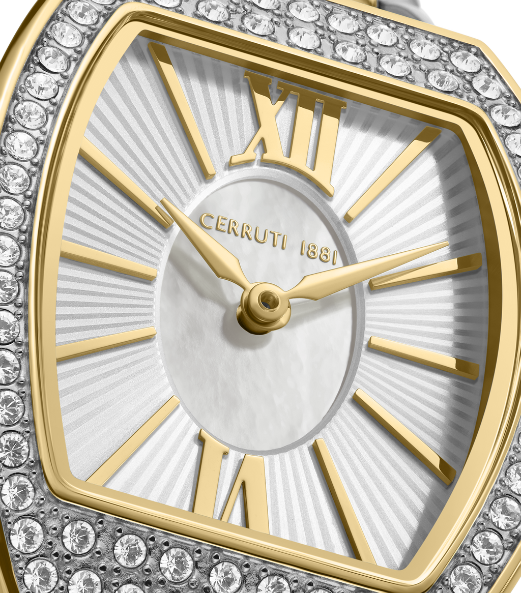 Cerruti 1881 Women’s White Mother-of-Pearl Dial Two-Tone Bracelet Watch