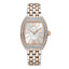 Cerruti women's watch with a rose gold-toned tonneau case, silver-toned sunray dial, mother-of-pearl centre, crystal bezel, a
