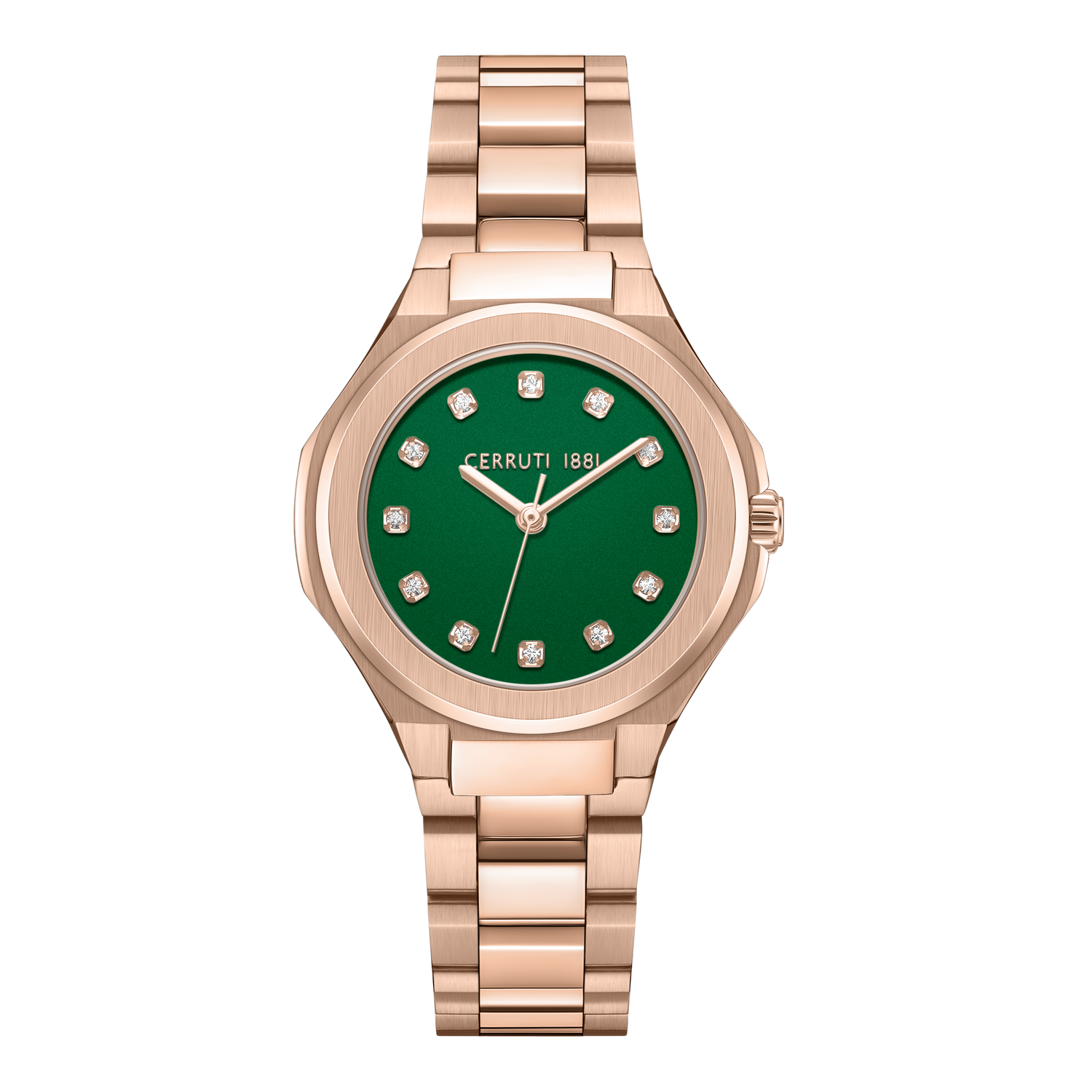 Cerruti Women's Rose Gold Watch with Green Dial & Rose Gold Bracelet