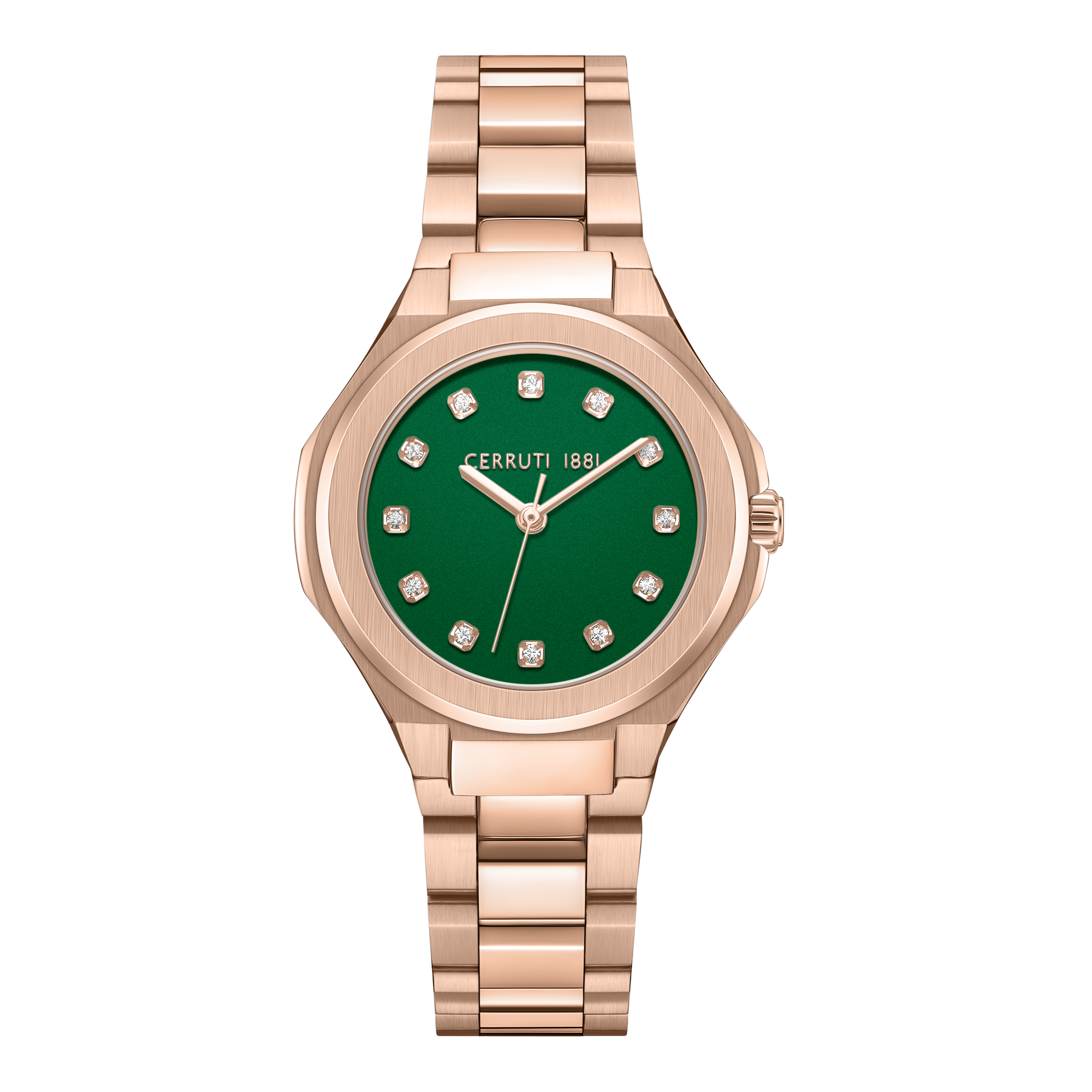 Cerruti Women's Rose Gold Watch with Green Dial & Rose Gold Bracelet