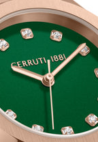 Cerruti Women's Rose Gold Watch with Green Dial & Rose Gold Bracelet