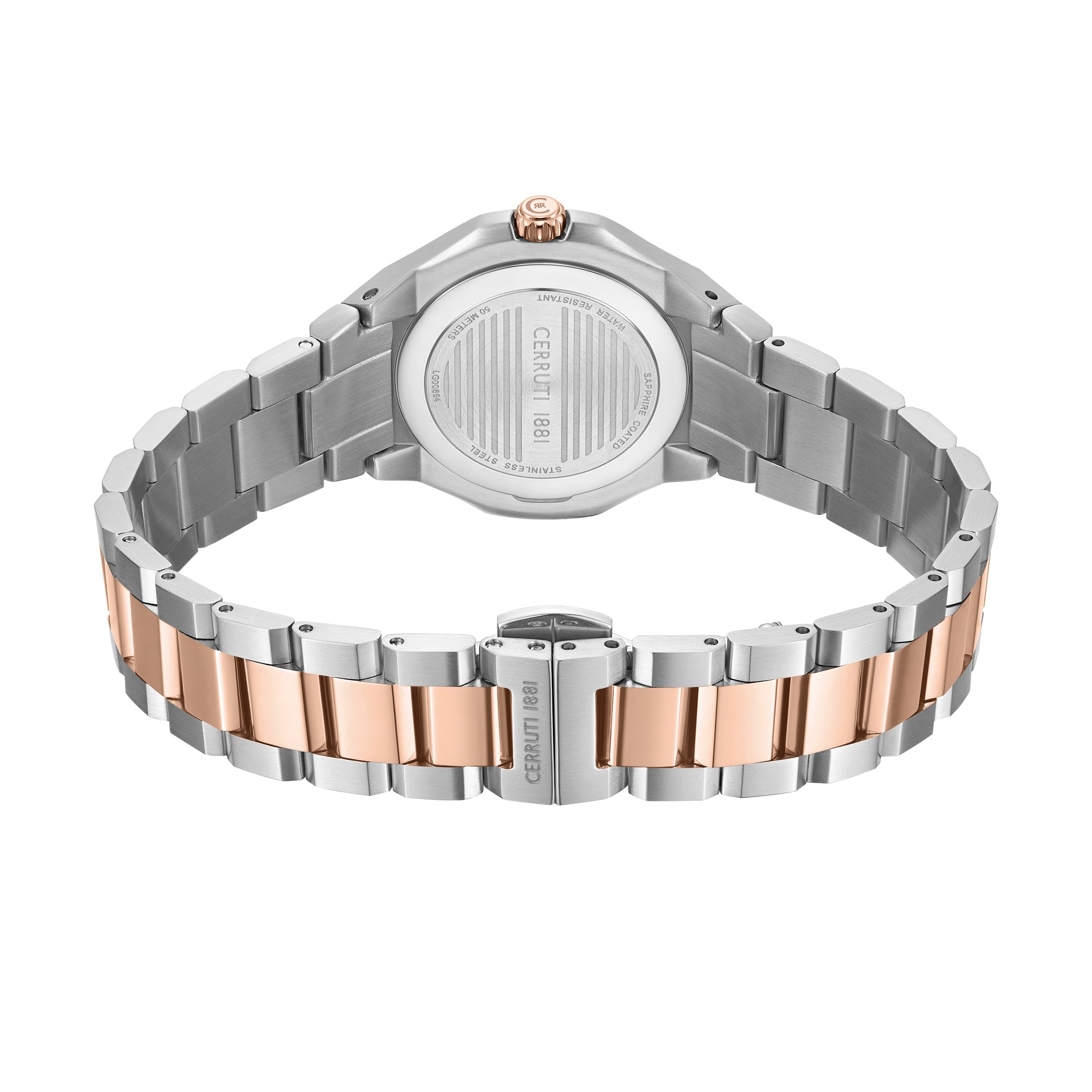 Cerruti Women's Stainless Steel & Rose Gold Watch with White Dial