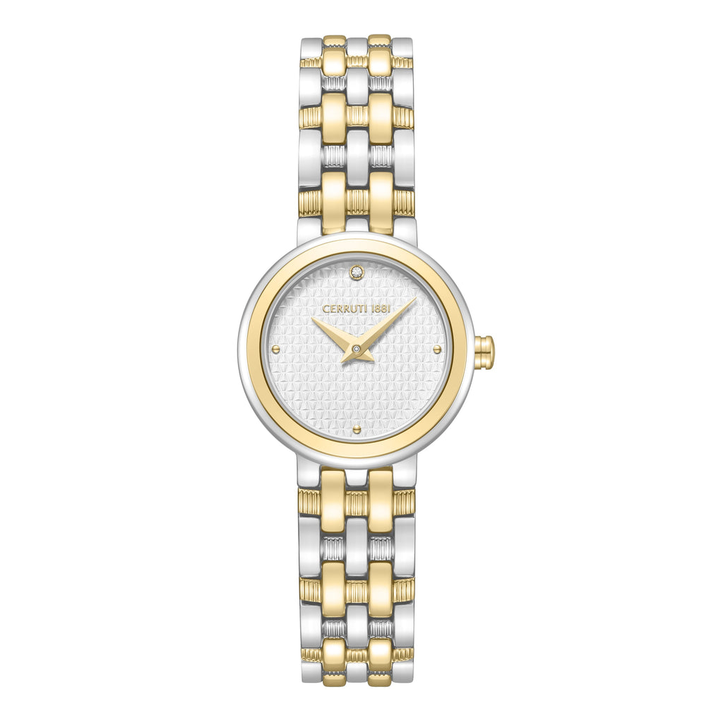 Cerruti 1881 Lusia Women's Two-Tone Gold & Silver Watch with White Dial