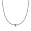 Luca Barra Ladies Steel Necklace With White Crystals And Pink Crystal Heart