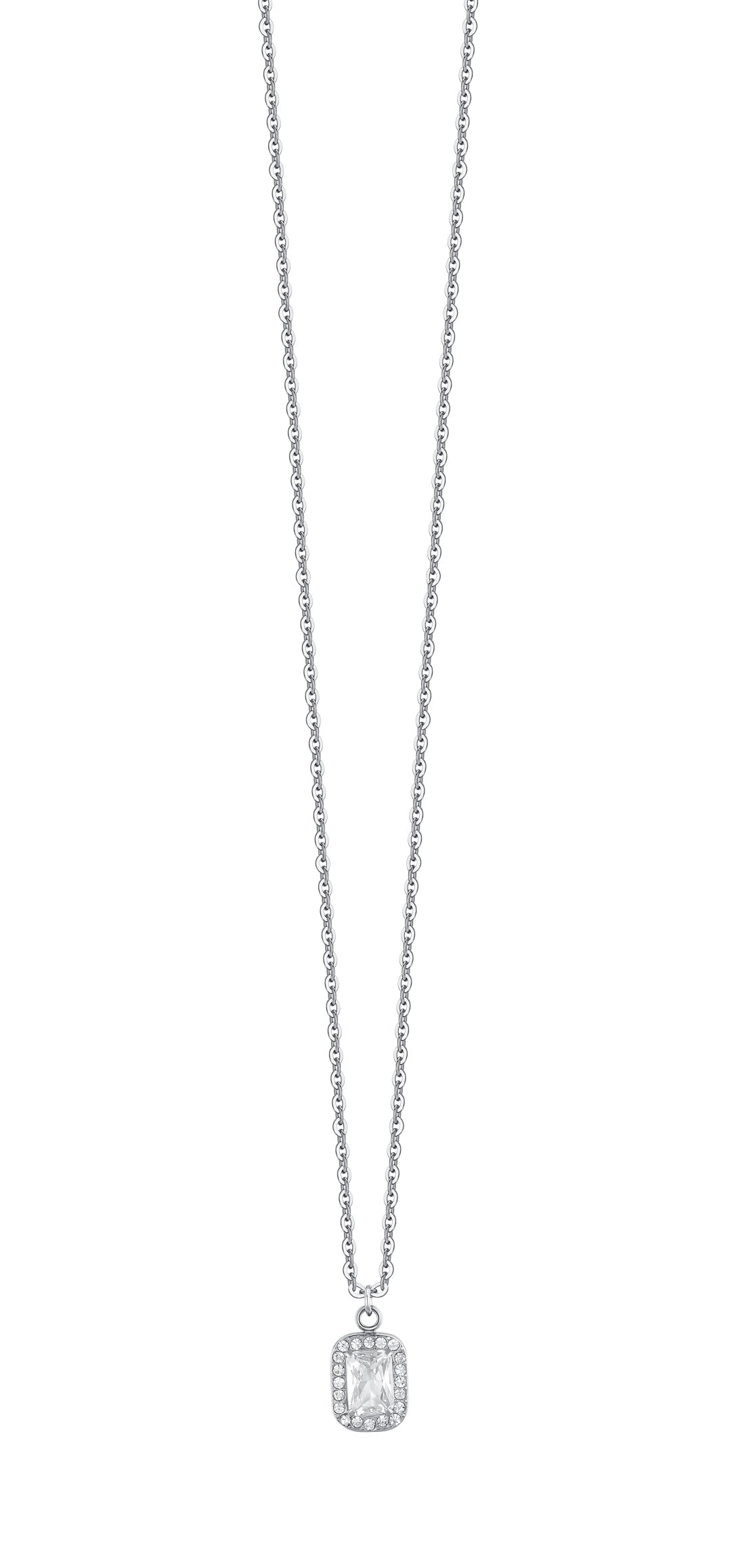 Luca Barra Ladies Necklace in Steel with Crystals and Zirconia