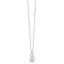 Silver-toned steel necklace with a rectangular white zircon pendant and two smaller round white zircons.