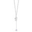 Silver-toned steel necklace with a stylised snake pendant and a clear white crystal drop.