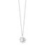 Silver-toned steel necklace with a polished sun-shaped pendant featuring a central disc and radiating rays.