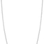 Silver-toned steel tennis necklace with a continuous line of white round-cut zircons.