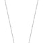 Silver-toned steel necklace with a delicate chain and an infinity symbol pendant embellished with white zircons.