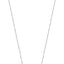 Silver-toned delicate steel chain necklace with small, uniform links and white zircons.