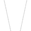 Silver-toned steel necklace chain with small, uniform links. Features a 'Tree of Life' pendant with white zircons.