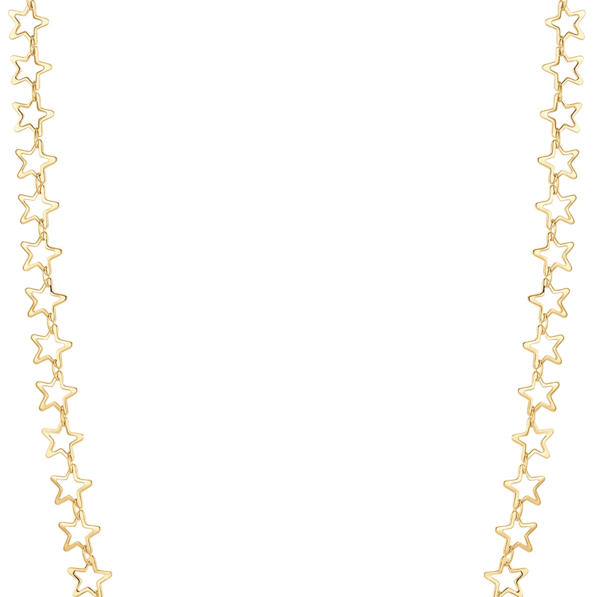 Gold-toned steel necklace with open star-shaped links
