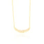 Gold-toned delicate chain necklace with a curved pendant featuring multiple clear baguette-cut stones