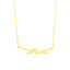 Gold-toned delicate link chain necklace with a central knot-shaped pendant adorned with clear stones