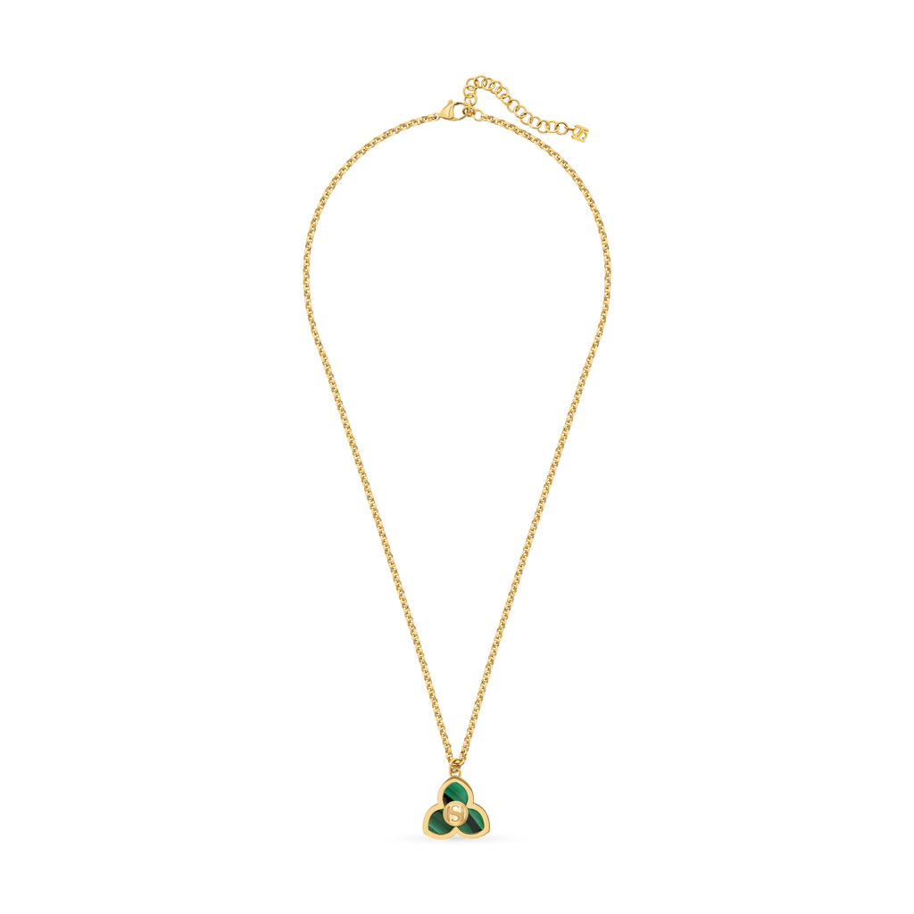 Saint Honore Burj Malachite Flow Small Necklace with SH Logo