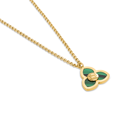 Saint Honore Burj Malachite Flow Small Necklace with SH Logo
