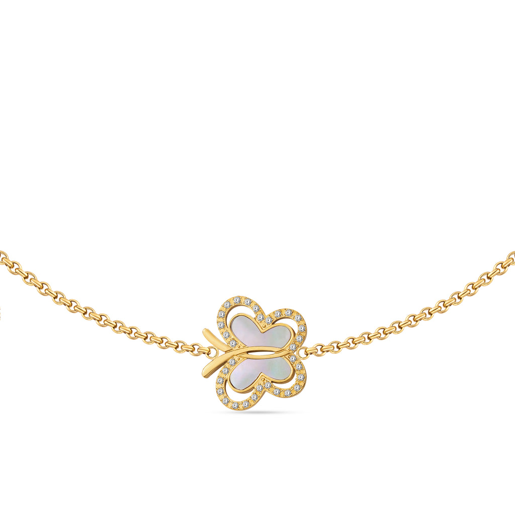 Saint Honoré Women’s Mother-of-Pearl Butterfly Gold-Tone Long Necklace