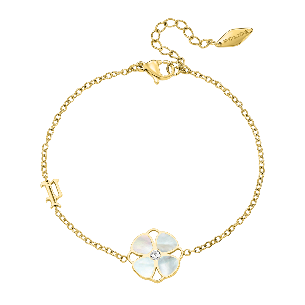 Police Clover Mop Floral Motif Bracelet